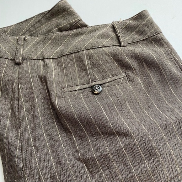 Xhilaration • Brown Pinstripe Cuffed Shorts - Picture 4 of 4